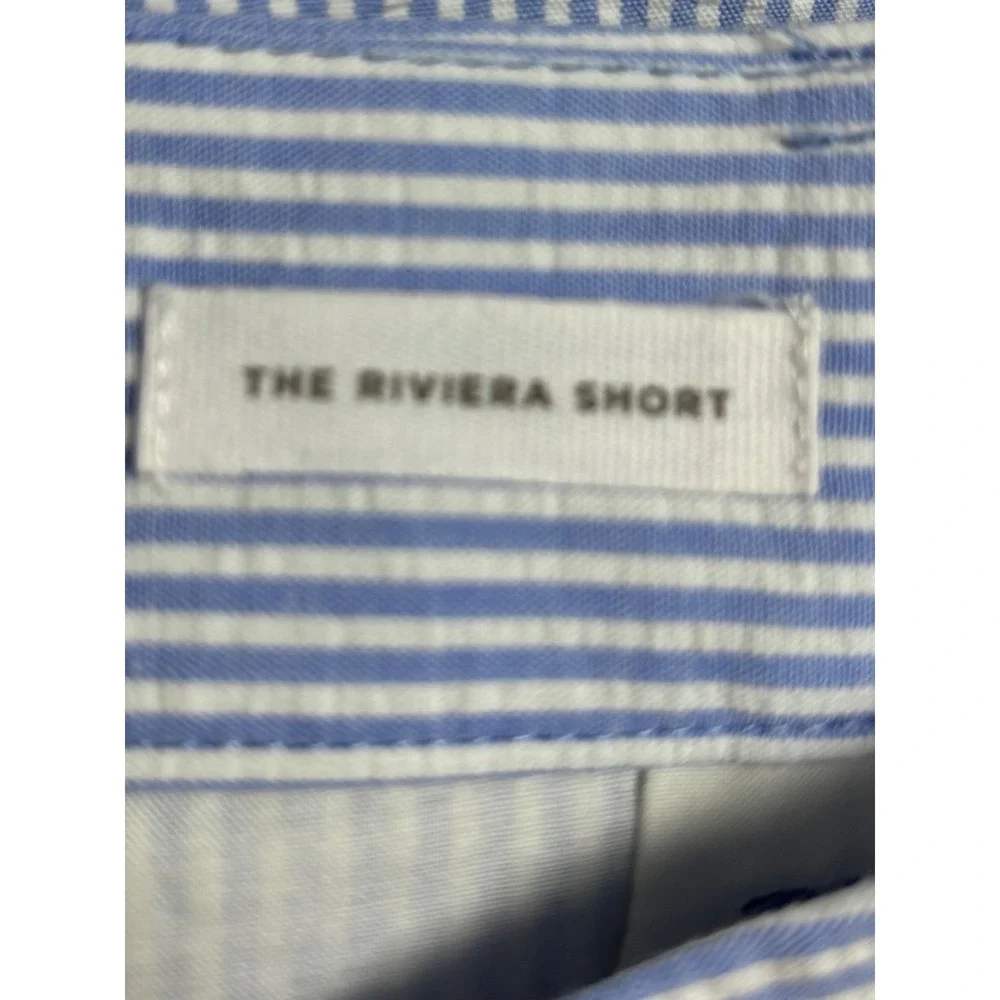 LOFT NWT Seersucker Blue‎ White Striped Riviera Shorts 14 100% Cotton Summer - Picture 4 of 8